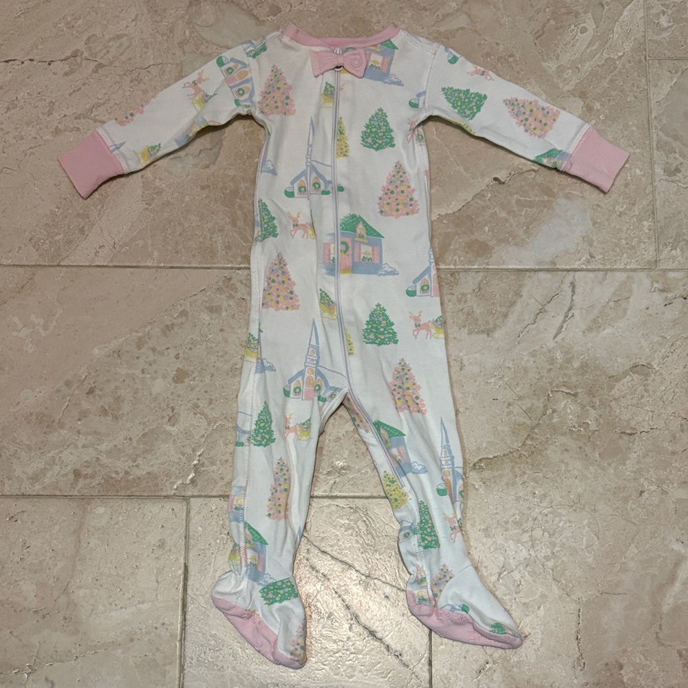 The Beaufort Bonnet Company Pink and Cream Baby Pajamas